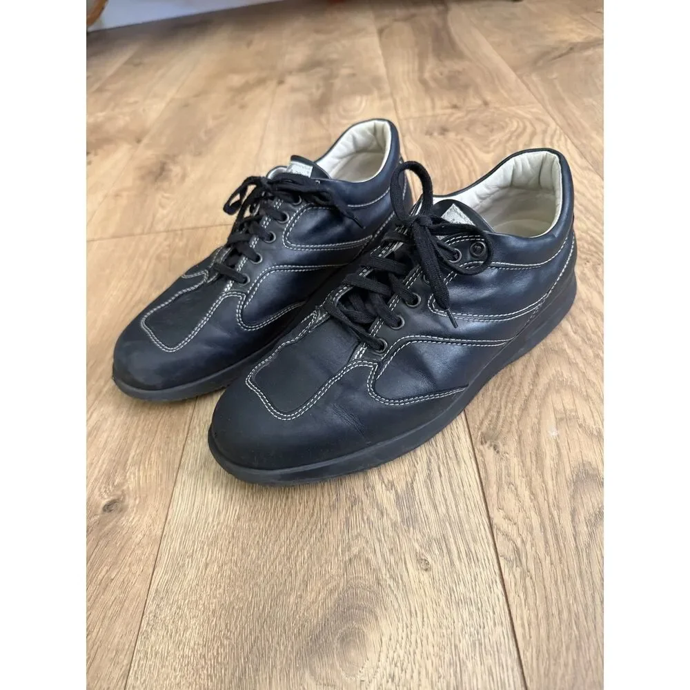 HOGAN ATHLETIC 8 leather black the walking company lace up comfort shoe bowling